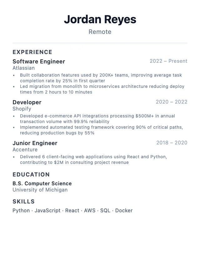 Tech Professional resume example